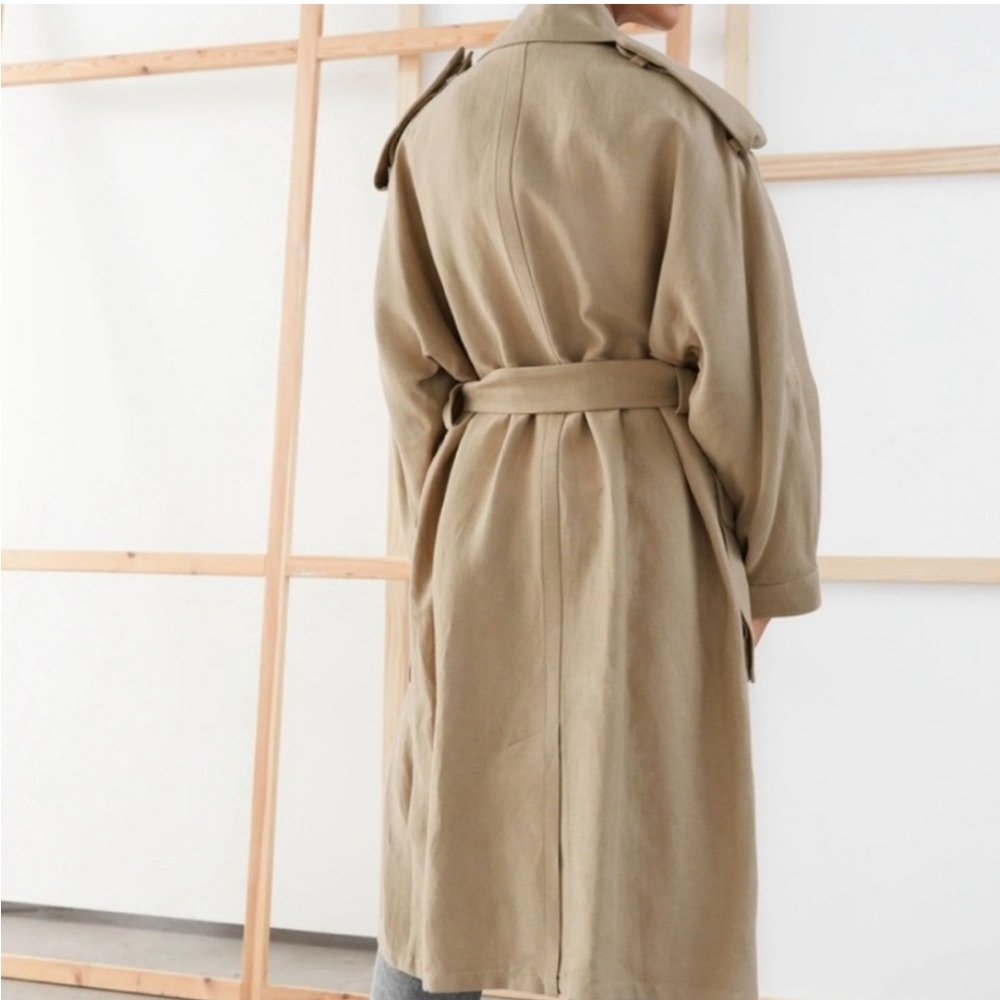 & OTHER STORIES Belted Trench Coat - Size 2 - Tan - NWT! *RARE* - Picture 5 of 6